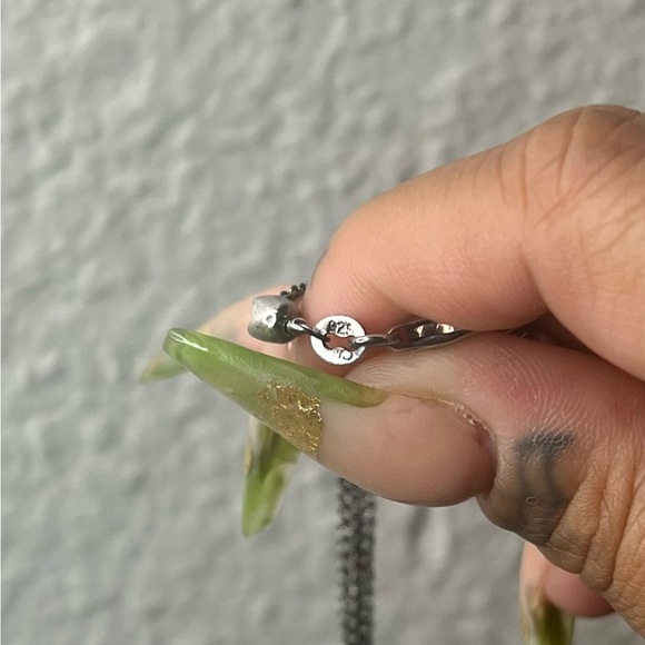 Sterling Silver Multi Strand Heart Pendant necklace. - Picture 5 of 6